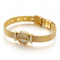 Bijoux bracelet en acier inoxydable, Acier inoxydable 304, avec coquille, Acier inoxydable 304 fermoir bande de montre, pour femme & avec strass, plus de couleurs à choisir, 8mm, Longueur:19.5 cm, Vendu par PC