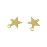 Colgantes de la joyería de cobre amarillo, metal, Estrella, pulido, dorado, 6.50x0.50mm, Vendido por UD