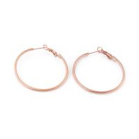 Stainless Steel Hoop Earring, 304 Stainless Steel, stainless steel hoop earring, plated, for woman, more colors for choice, Sold By Pair