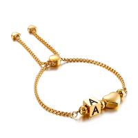 Bijoux bracelet en acier inoxydable, Acier inoxydable 304, Placage, pour femme, doré, Longueur:Environ 21 cm, Vendu par PC