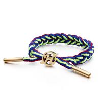 Bijoux bracelet en acier inoxydable, cordon de polyester, avec Acier inoxydable 304, unisexe, plus de couleurs à choisir, 14mm, Longueur:Environ 21 cm, Vendu par PC