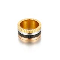 Anillo de dedo de Titantium Acero, Partículas de acero, chapado, unisexo & con diamantes de imitación, más colores para la opción, 12mm, Vendido por UD