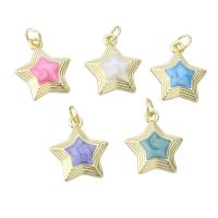 Brass Jewelry Pendants Star gold color plated fashion jewelry & DIY & enamel Approx 3mm Sold By Lot