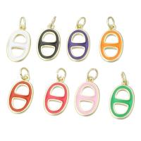 Brass Jewelry Pendants, gold color plated, fashion jewelry & DIY & enamel, more colors for choice, 9x16.50x2mm, Hole:Approx 3mm, 10PCs/Lot, Sold By Lot