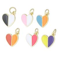Brass Jewelry Pendants, Heart, gold color plated, fashion jewelry & DIY & enamel, more colors for choice, 11x12x1.50mm, Hole:Approx 3mm, 10PCs/Lot, Sold By Lot