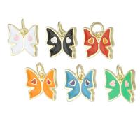 Brass Jewelry Pendants, Butterfly, gold color plated, fashion jewelry & DIY & enamel, more colors for choice, 12x10x2mm, Hole:Approx 2mm, 10PCs/Lot, Sold By Lot
