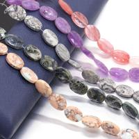 Mischedelstein Perlen, Naturstein, oval, DIY & verschiedenen Materialien für die Wahl & facettierte, keine, 13x18mm, verkauft per ca. 38 cm Strang