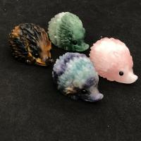 Natural Stone Decoration, Hedgehog, Carved, different materials for choice, more colors for choice, 37-40mm, Sold By PC