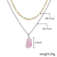 Zinc Alloy Sweater Chain Necklace with Resin with 7cm extender chain plated Double Layer & for woman nickel lead & cadmium free 24mm Length Approx 48 cm Approx 53 cm Sold By PC