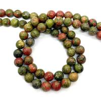 Unakite perle, Krug, možete DIY & različite veličine za izbor, miješana boja, Prodano Per Približno 14.96 inčni Strand