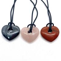 Gemstone Pendants Jewelry, Heart, DIY & different materials for choice, more colors for choice, 30x35mm, Sold By PC