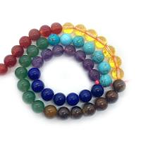 Mischedelstein Perlen, Edelstein, rund, DIY & verschiedene Größen vorhanden, gemischte Farben, verkauft per ca. 14.96 ZollInch Strang