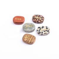 Gemstone Decoration, Ellipse, stoving varnish, different materials for choice, more colors for choice, 20x25mm, Sold By PC