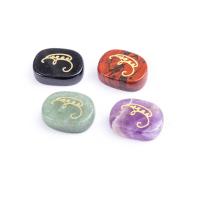 Gemstone Decoration, Ellipse, stoving varnish, different materials for choice, more colors for choice, 20x25mm, Sold By PC