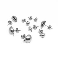 Stainless Steel Earring Stud Component, 316 Stainless Steel, machine polished, DIY & Unisex & different size for choice, original color, 100PCs/Bag, Sold By Bag