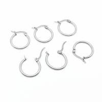 Stainless Steel Hoop Earring 304 Stainless Steel Round machine polished DIY & Unisex original color Sold By Bag