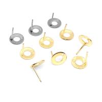304 Stainless Steel Earring Drop Component, Round, Galvanic plating, polished & DIY & Unisex & hollow, more colors for choice, 10mm, Hole:Approx 1.5mm, Sold By PC