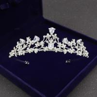 Bridal Tiaras, Tibetan Style, with Cubic Zirconia, Crown, plated, fashion jewelry & wedding gift & for woman & with cubic zirconia, white, 133x30mm, Sold By PC