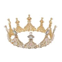 Krone, Zinklegierung, mit Kristall & Kunststoff Perlen, plattiert, Mädchen & Modeschmuck & Hochzeitsgeschenk & für Frau, keine, 124x59mm, verkauft von PC