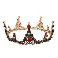 Tiaraer, Zinc Alloy, med Plastic Pearl, Crown, forgyldt, mode smykker & bryllupsgave & for kvinde & med rhinestone, flere farver til valg, 140x61mm, Solgt af PC