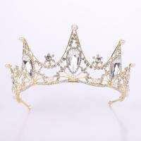 Bridal Tiaras Zinc Alloy with Crystal & Plastic Pearl Crown plated fashion jewelry & wedding gift & for woman & with rhinestone Approx 1.7mm Sold By PC