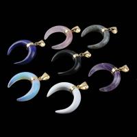 Gemstone Pendants Jewelry Brass with Gemstone Moon fashion jewelry & Unisex nickel lead & cadmium free Sold By PC