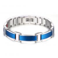 Bijoux bracelet en acier inoxydable, Acier inoxydable 304, bijoux de mode & unisexe, bleu, 12mm, Longueur:Environ 7.87 pouce, Vendu par PC