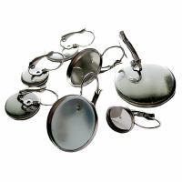 Stainless Steel Poluga Natrag naušnica Komponenta, 304 nehrđajućeg čelika, Krug, možete DIY & različite veličine za izbor, srebrno-siva, 20računala/Lot, Prodano By Lot