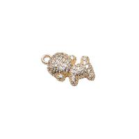 Cubic Zirconia Micro Pave Brass Pendant Animal gold color plated DIY & micro pave cubic zirconia nickel lead & cadmium free Sold By Lot