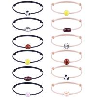 Fashion Create Wax Cord Bracelets Waxed Nylon Cord with Resin Round Adjustable & Unisex Length 11.02 Inch Sold By PC