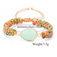 Natural Amazonite Bracelets, ​Amazonite​, with Waxed Nylon Cord & Impression Jasper, Round, Adjustable & Unisex, mixed colors, Length:16-30 cm, Sold By PC