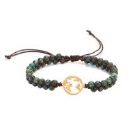 Fashion Turquoise Bracelets African Turquoise with Waxed Nylon Cord & 316L Stainless Steel Round Adjustable & Unisex mixed colors Length 14-28 cm Sold By PC