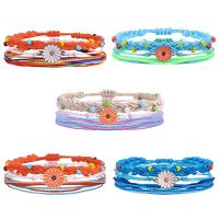 Fashion Create Wax Cord Bracelets, Waxed Nylon Cord, with Resin & Tibetan Style, with 4.72 inch extender chain, Round, Adjustable & three pieces & fashion jewelry & for woman, more colors for choice, Length:6.3 Inch, Sold By Set