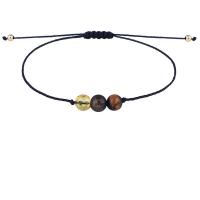 Gemstone Bracelets, Waxed Nylon Cord, with Gemstone, Round, Adjustable & fashion jewelry & for woman, more colors for choice, Length:11.81 Inch, Sold By PC