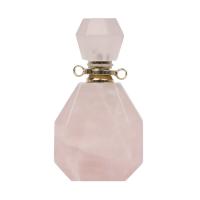 Cuarzo natural Colgante de botella de perfume, con aleación de zinc, pulido, más colores para la opción, 80x20mm, Vendido por UD