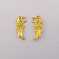 Wing Shaped Tibetan Style Pendants, plated, golden, 30x13x1.50mm, 100PCs/Bag, Sold By Bag