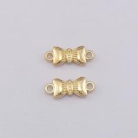 Tibetan Style Connector, Bowknot, plated, golden, 19x8x2.50mm, 100PCs/Bag, Sold By Bag