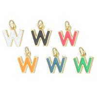 Brass Jewelry Pendants, Letter W, gold color plated, fashion jewelry & DIY & enamel, more colors for choice, 10x10x1.50mm, Hole:Approx 2mm, 10PCs/Lot, Sold By Lot