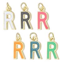 Brass Jewelry Pendants Letter R gold color plated fashion jewelry & DIY & enamel Approx 2mm Sold By Lot