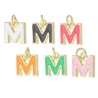 Brass Jewelry Pendants Letter M gold color plated fashion jewelry & DIY & enamel Approx 2mm Sold By Lot