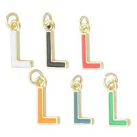 Brass Jewelry Pendants Letter L gold color plated fashion jewelry & DIY & enamel Approx 2mm Sold By Lot