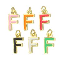 Brass Pendant, Letter F, gold color plated, fashion jewelry & DIY & enamel, more colors for choice, 6.50x12x1.50mm, Hole:Approx 2mm, 10PCs/Lot, Sold By Lot