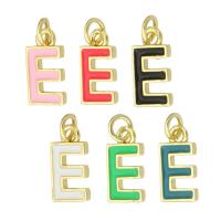 Brass Pendant Letter E gold color plated fashion jewelry & DIY & enamel Approx 2mm Sold By Lot