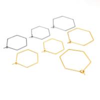 Stainless Steel Hoop Earring Component 304 Stainless Steel Hexagon Galvanic plating fashion jewelry & DIY & Unisex & machine polishing Sold By PC