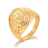 Edelstahl Ringe, 304 Edelstahl, goldfarben plattiert, Modeschmuck & verschiedene Größen vorhanden & für den Menschen, Goldfarbe, verkauft von PC