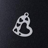 Stainless Steel Heart Pendants, 201 Stainless Steel, Vacuum Ion Plating, fashion jewelry & polished & DIY & Unisex, more colors for choice, 16x13mm, 5PCs/Bag, Sold By Bag