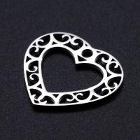 Stainless Steel Heart Pendants, 201 Stainless Steel, Vacuum Ion Plating, fashion jewelry & polished & DIY & Unisex, more colors for choice, 19x17mm, 5PCs/Bag, Sold By Bag