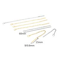304 Stainless Steel Earring thread, Vacuum Ion Plating, fashion jewelry & polished & different length for choice & DIY & Unisex, more colors for choice, 100PCs/Bag, Sold By Bag