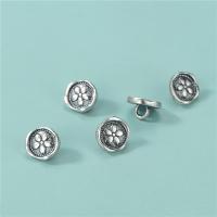 925 Sterling Silver Bail Bead, Button Shape, vintage & DIY, 7x4.20mm, Hole:Approx 2mm, Sold By PC
