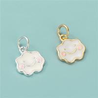 925 Sterling Silver Pendant Cloud plated DIY & epoxy gel Approx 3.7mm Sold By PC